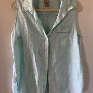 Linen plus size button down tank top size 3